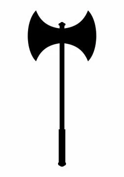 Battleaxe dark silhouette Stock Illustration