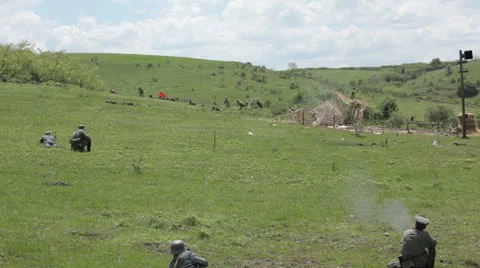 The battlefield. Editorial Stock Footage 25850969