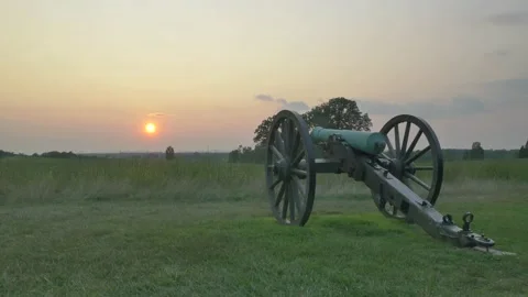 Battlefield sunset in 4K Stock Footage 132296459