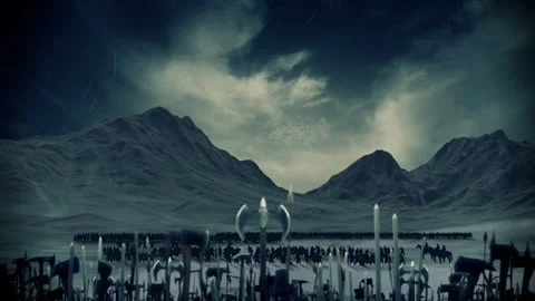 Battlefield Before a War Between Two Medieval Armies Stock Footage 252504779