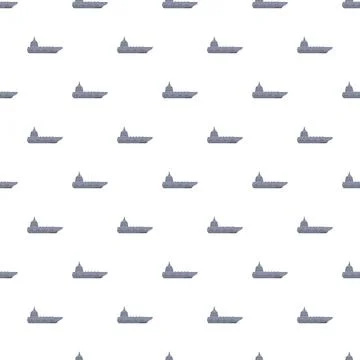 Battleship icon seamless pattern repeating military design Stock Illustration