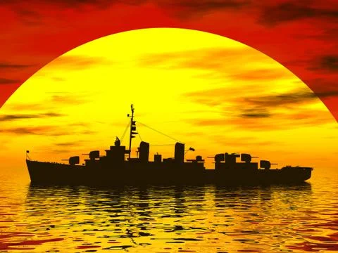 Battleship Stock Illustration