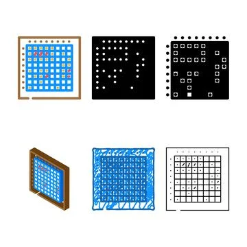 Battleship looks board game table color icon vector Stockillustratie