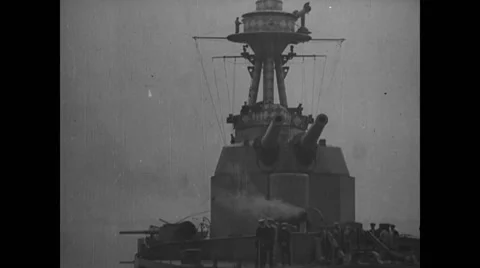 Battleship moving in sea Stock Footage 43335066