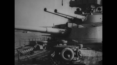 Battleship moving in sea Stock Footage 43335159