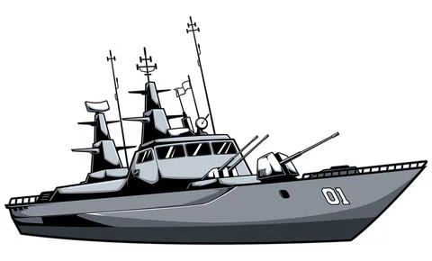 Battleship on White Stockillustratie