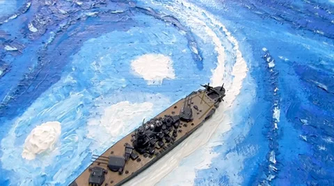 Battleship Yamato Model Stock Footage 35989637
