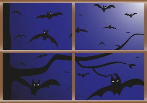 Batty Window Stock Illustration