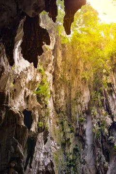 Batu Cave Inside Limestone formations Stock Photos