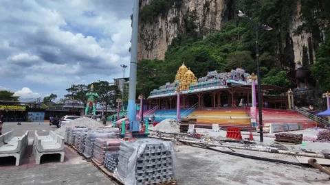 Batu Caves temple complex restoration process under reconstruction Kuala Lumpur Stock Footage 331368479