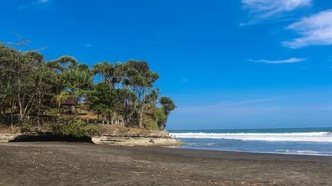 Batu Hiu Beach, West Java Foto stock