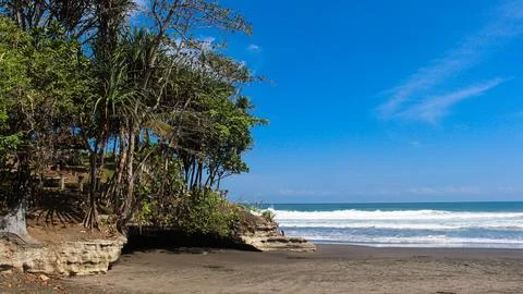 Batu Hiu Beach, West Java Foto stock