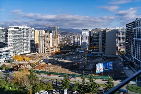 Batumi cityscape featuring ongoing construction and urban development Foto stock
