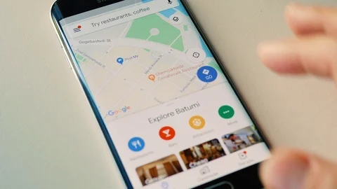 Batumi Google Maps searching flats. Flats searching process in Batumi Stock Footage 101049563