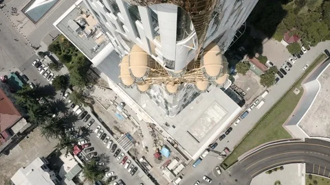 Batumi University of Technology. Top-down drone flying Stock Footage 116499078