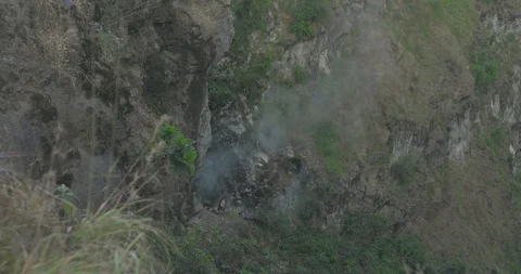 Batur volcano steam 2 Stock Footage 114311512
