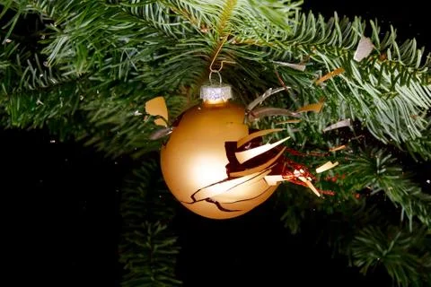 Bauble on a Christmas tree exploding Stock Photos