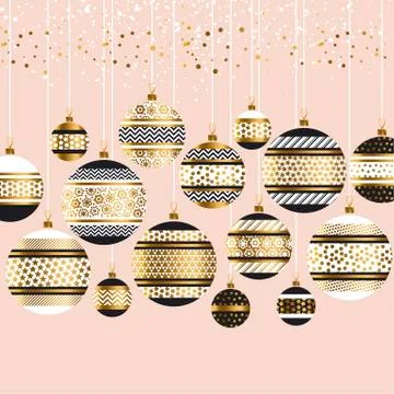 Bauble decor vector pattern vector illustration. Xmas and new year ornament m Illustrazione stock