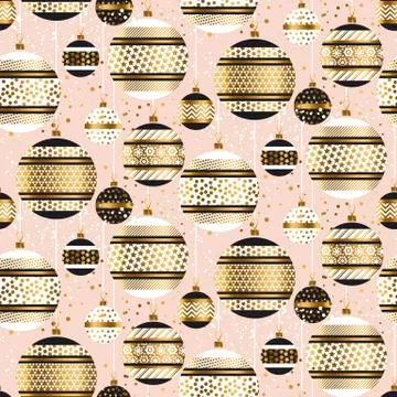 Bauble decor vector seamless pattern vector illustration.  Xmas and new year  Stock Illustration