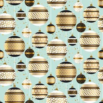 Bauble decor vector seamless pattern vector illustration.  Xmas and new year  Stock Illustration