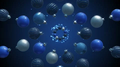 Bauble Explosion - Blue - 125bpm - Seamless Stock Footage 68609699