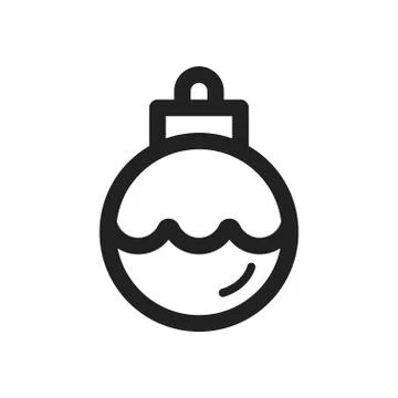 Bauble icon design with white background. outline design style. vector illustrat Stock Illustration