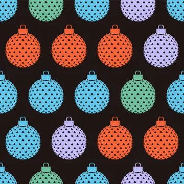 Bauble Seamless Pattern. Vector seamless pattern illustration Illustrazione stock