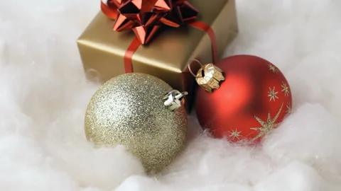 Baubles and gift box Video stock 93829450
