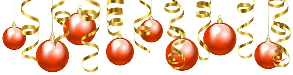 Baubles border Stock Illustration