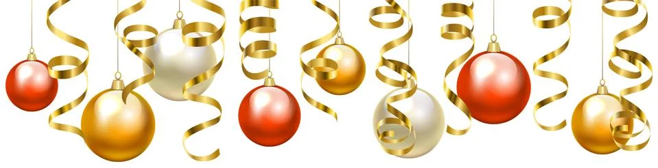 Baubles border Illustrazione stock