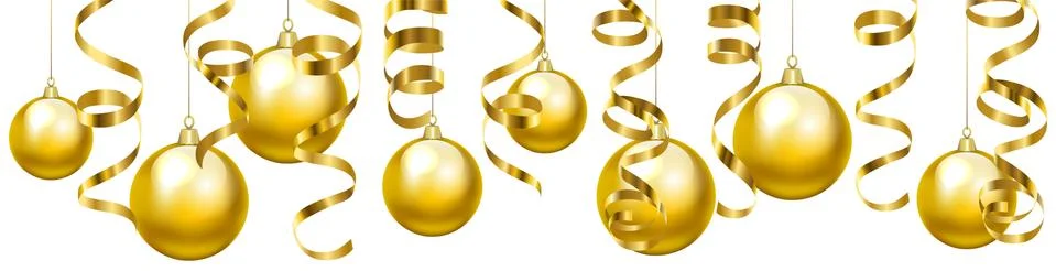 Baubles border Stock Illustration