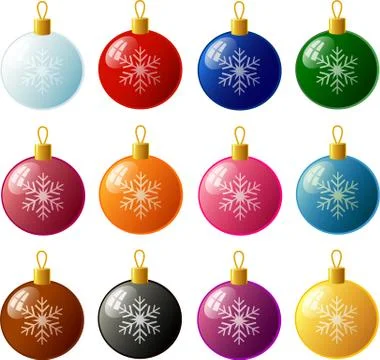 Baubles with ice crystals Stock Illustration
