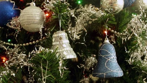 Baubles Plastic Gray Silver Blue Christmas  Tree Decoration Holidays 動画素材 70848057