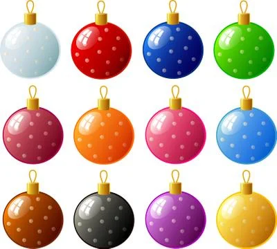 Baubles with polka dots Stock Illustration
