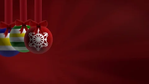 Baubles Red Background Loop Stock Footage 91375827