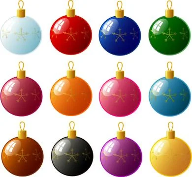 Baubles with small ice crystals Stock Illustration