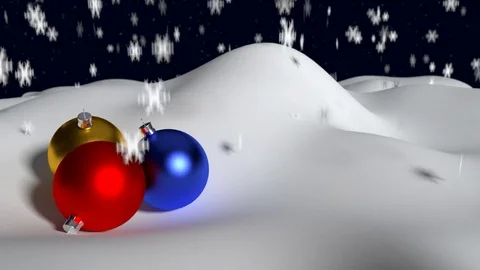 Baubles on the snow Stock Footage 69757871