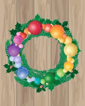 Baubles on wood Stock Illustration