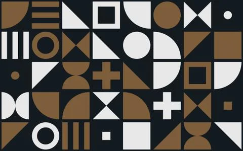 Bauhaus art vector simple shape pattern background Stock Illustration