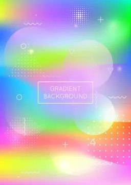 Bauhaus background with liquid shapes. Dynamic holographic fluid Stock Illustration