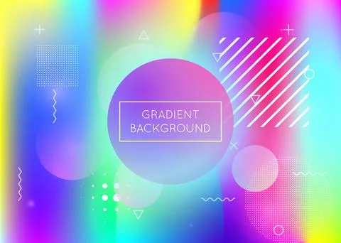 Bauhaus background with liquid shapes. Dynamic holographic fluid Stock Illustration