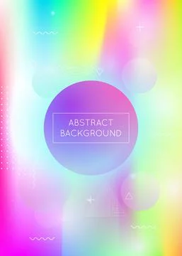 Bauhaus background with liquid shapes. Dynamic holographic fluid Stock Illustration