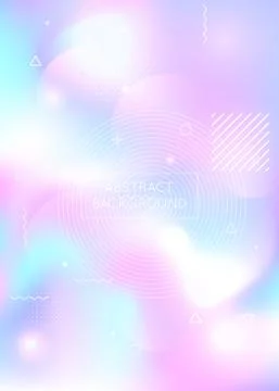 Bauhaus background with liquid shapes. Dynamic holographic fluid Illustrazione stock