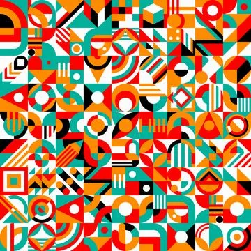 Bauhaus element seamless pattern, tiled background Stockillustratie