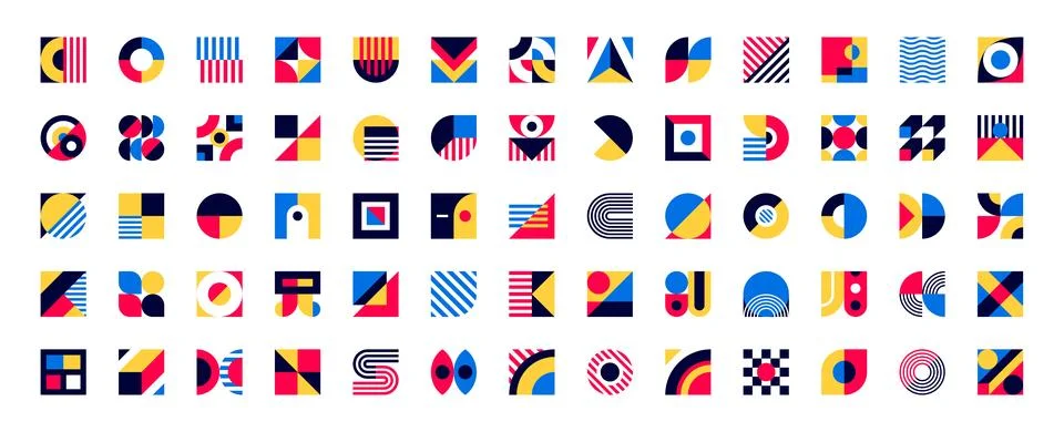 Bauhaus elements, abstract vector set of shapes Stock Illustration
