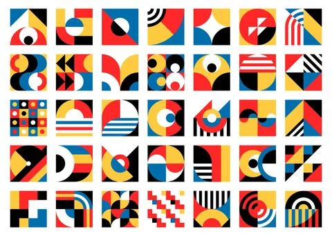 Bauhaus elements, modern geometric patterns Stock Illustration