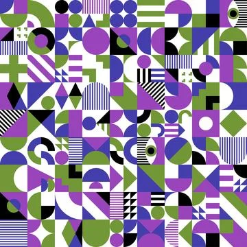 Bauhaus elements seamless pattern background 库存插图