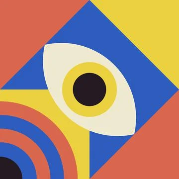 Bauhaus eye pattern geometry background vector decorative illustration Abstract 스톡 일러스트