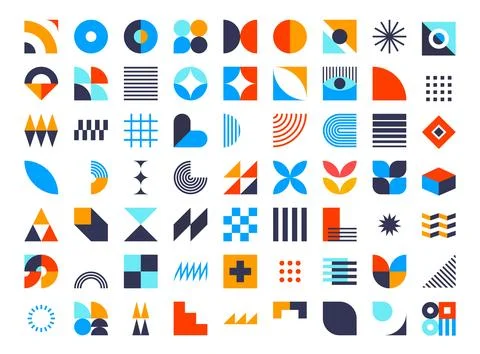 Bauhaus geometric elements and abstract shapes Illustrazione stock