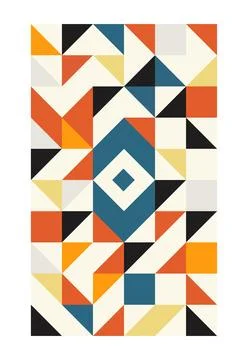 Bauhaus geometric pattern background, Stock Illustration